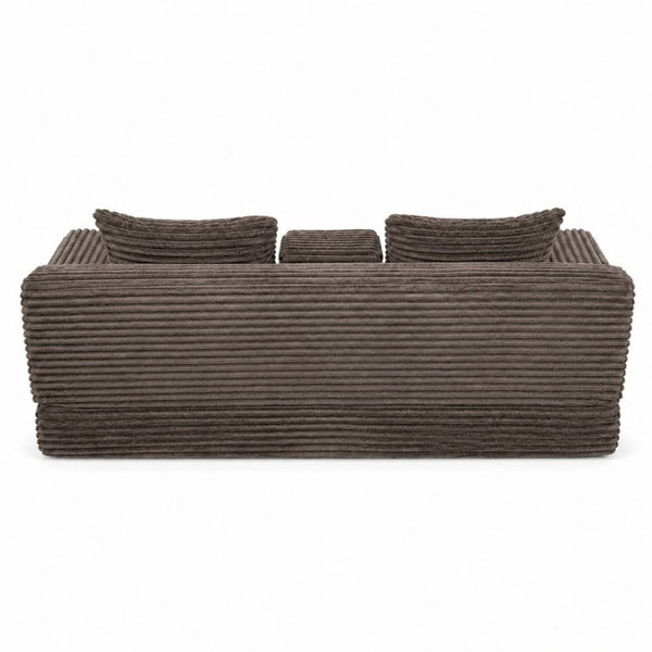 English Elm 72 Inch Chenille Corduroy Convertible Sleeper Sofa with Cup Holders for Apartment Spaces Coffee W5156P544075