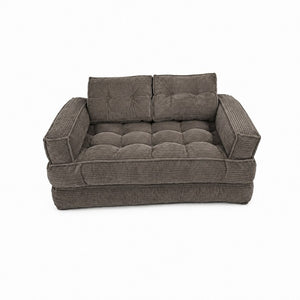 English Elm 51.18 Inch Modular Corduroy Floor Sofa Convertible Chaise Loveseat for Small Spaces Coffee W5156P544094