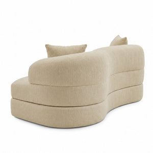 English Elm 70 Inch Chenille Convertible Loveseat Sleeper with Curved Design and Foam Core for Studios Apricot W5156P546724