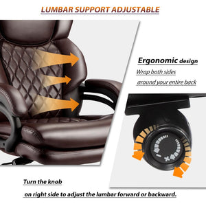 English Elm 500lbs Heavy Duty Executive Office Chair Wide Spring Seat Ergonomic Support Swivel W5201P418181