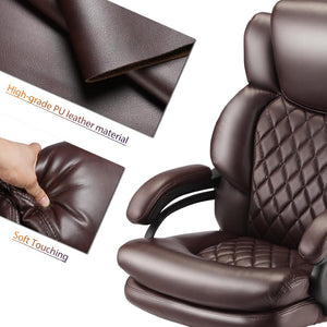English Elm 500lbs Heavy Duty Executive Office Chair Wide Spring Seat Ergonomic Support Swivel W5201P418181