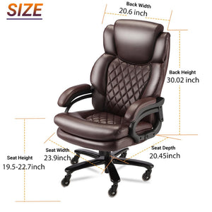 English Elm 500lbs Heavy Duty Executive Office Chair Wide Spring Seat Ergonomic Support Swivel W5201P418181