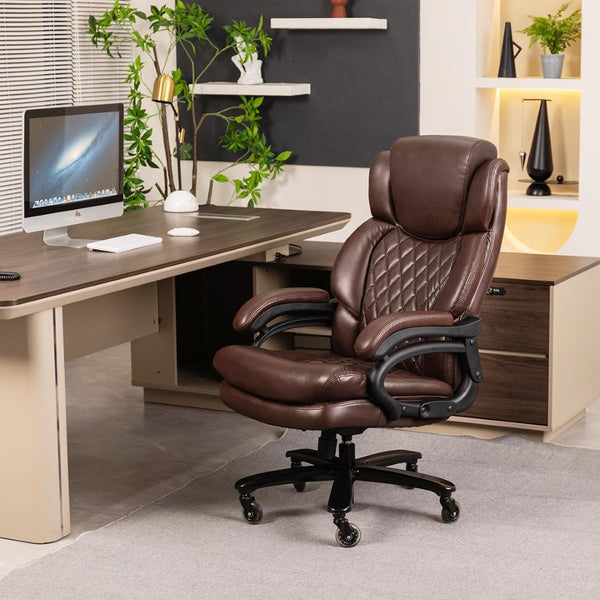 English Elm 500lbs Heavy Duty Executive Office Chair Wide Spring Seat Ergonomic Support Swivel W5201P418181