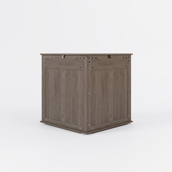English Elm 44.6 Inch Corner Dog Crate Cabinet with Fluted Drawer MDF End Table for Small Medium Pets W5216P494371
