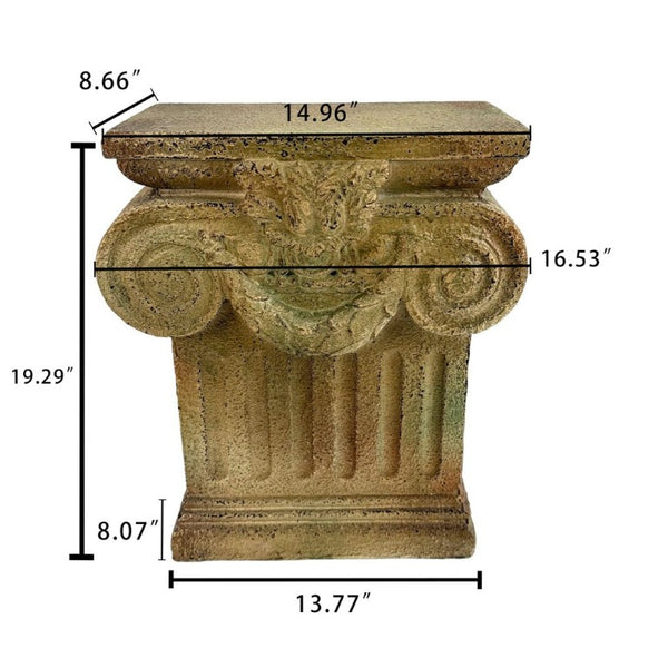English Elm Pedestal Roman Column Plant Stand Hand Painted Magnesium Oxide Indoor Outdoor Decor W5230P546639