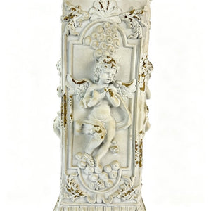 English Elm Pedestal Roman Column Stand Aged Stone Finish Magnesium Oxide Sculpture Base Indoor Outdoor W5230P546728