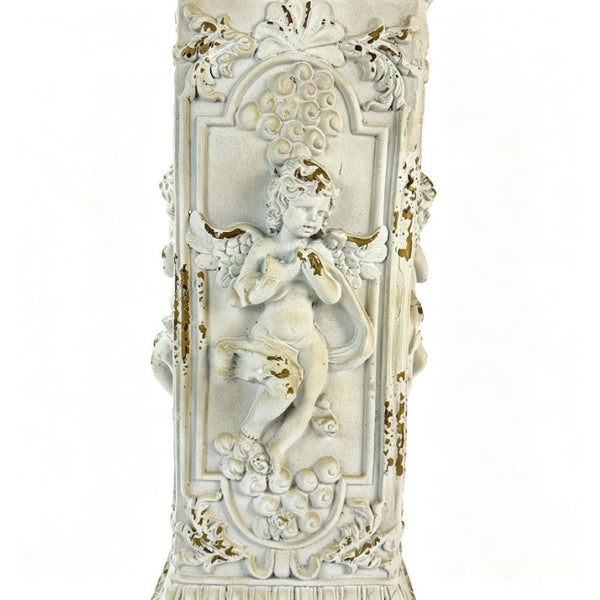 English Elm Pedestal Roman Column Stand Aged Stone Finish Magnesium Oxide Sculpture Base Indoor Outdoor W5230P546728
