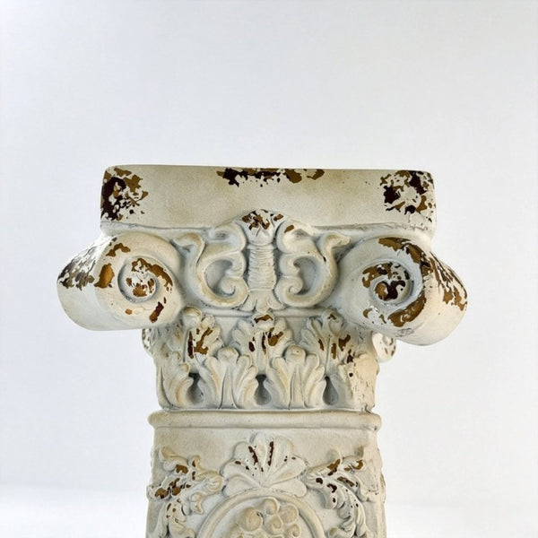 English Elm Pedestal Roman Column Stand Aged Stone Finish Magnesium Oxide Sculpture Base Indoor Outdoor W5230P546728