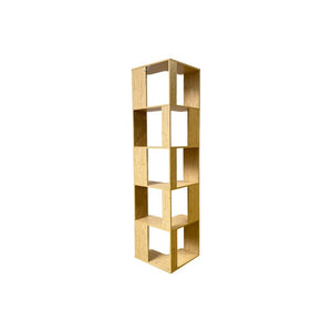 English Elm Bookshelf Corner Bamboo 5 Tier Modular Open Display Unit for Living Room or Office Natural Wood - B W5252P540302