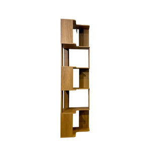 English Elm Bookshelf Corner Bamboo 5 Tier Modular Open Display Unit for Living Room or Office Natural Wood - A W5252P540408