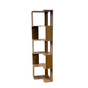 English Elm Bookshelf Corner Bamboo 5 Tier Modular Open Display Unit for Living Room or Office Natural Wood - A W5252P540408