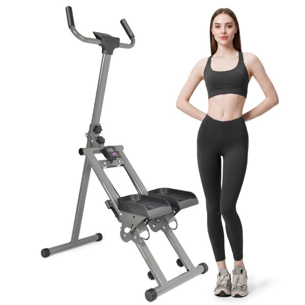 English Elm Stair Stepper Vertical Climber with LCD Display Foldable Steel Cardio Trainer Gunmetal W5257P488730