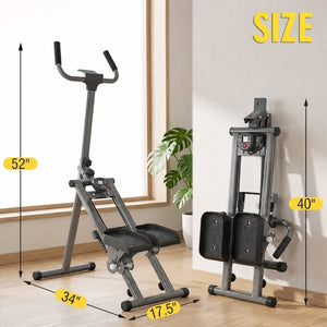 English Elm Stair Stepper Vertical Climber with LCD Display Foldable Steel Cardio Trainer Gunmetal W5257P488730