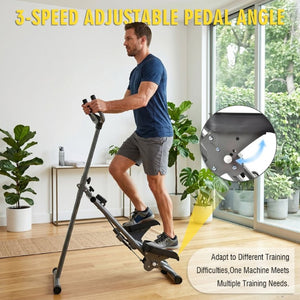 English Elm Stair Stepper Vertical Climber with LCD Display Foldable Steel Cardio Trainer Gunmetal W5257P488730