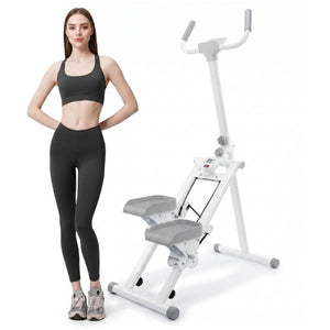 English Elm Stair Stepper Vertical Climber with LCD Display Foldable Steel Cardio Trainer Ancient White W5257P488732