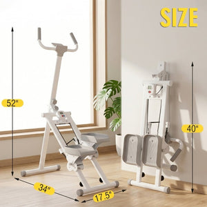 English Elm Stair Stepper Vertical Climber with LCD Display Foldable Steel Cardio Trainer Ancient White W5257P488732