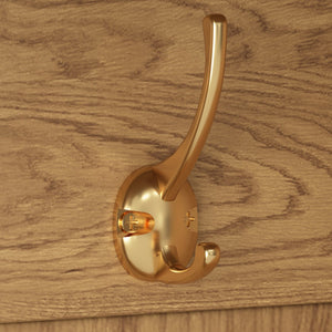English Elm Arched Farmhouse Hall Tree with Fluted Cabinet Bench and Four Metal Coat Hooks W5271P499179