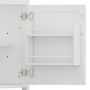 English Elm 30 Inch Farmhouse Bathroom Vanity Pine Cabinet with Ceramic Sink and Soft Close Drawers W5271S00013