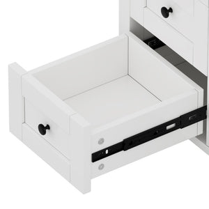 English Elm 30 Inch Farmhouse Bathroom Vanity Pine Cabinet with Ceramic Sink and Soft Close Drawers W5271S00013