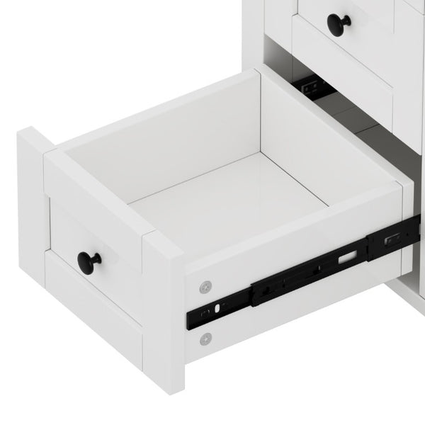 English Elm 30 Inch Farmhouse Bathroom Vanity Pine Cabinet with Ceramic Sink and Soft Close Drawers W5271S00013