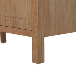 English Elm 30 Inch Acacia Herringbone Freestanding Vanity with Ceramic Sink Soft Close Storage W5278S00006