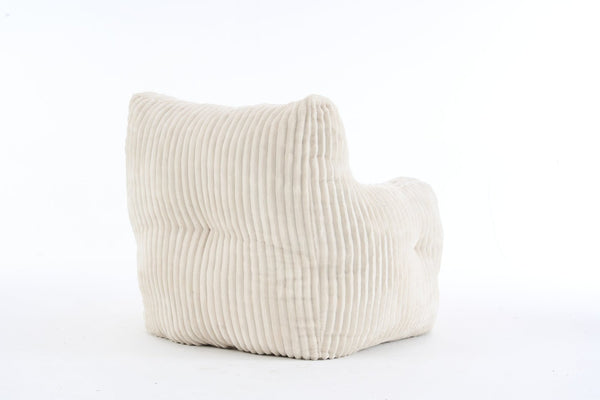 English Elm 010-soft Corduroy Bean Bag Chair with Memory Sponge Fill for Bedroom or Living Room Beige W527P235524
