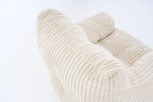 English Elm 010-soft Corduroy Bean Bag Chair with Memory Sponge Fill for Bedroom or Living Room Beige W527P235524