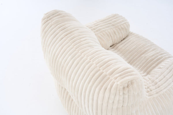 English Elm 010-soft Corduroy Bean Bag Chair with Memory Sponge Fill for Bedroom or Living Room Beige W527P235524
