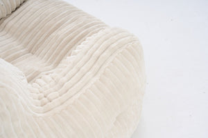English Elm 010-soft Corduroy Bean Bag Chair with Memory Sponge Fill for Bedroom or Living Room Beige W527P235524