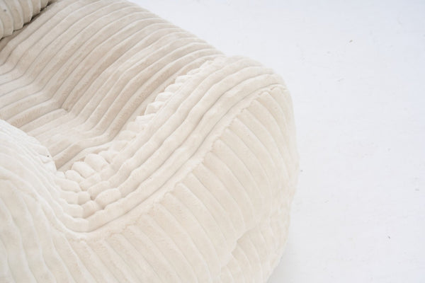 English Elm 010-soft Corduroy Bean Bag Chair with Memory Sponge Fill for Bedroom or Living Room Beige W527P235524