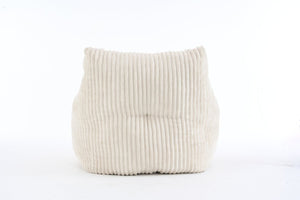 English Elm 010-soft Corduroy Bean Bag Chair with Memory Sponge Fill for Bedroom or Living Room Beige W527P235524