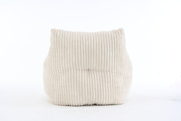 English Elm 010-soft Corduroy Bean Bag Chair with Memory Sponge Fill for Bedroom or Living Room Beige W527P235524