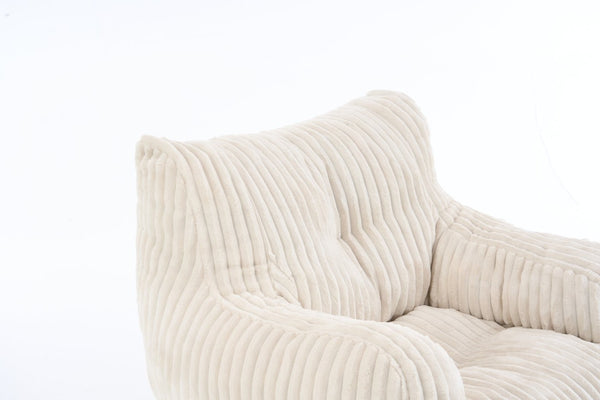 English Elm 010-soft Corduroy Bean Bag Chair with Memory Sponge Fill for Bedroom or Living Room Beige W527P235524
