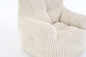 English Elm 010-soft Corduroy Bean Bag Chair with Memory Sponge Fill for Bedroom or Living Room Beige W527P235524