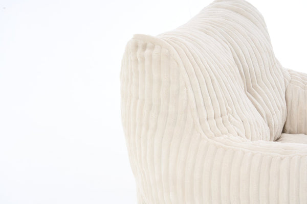 English Elm 010-soft Corduroy Bean Bag Chair with Memory Sponge Fill for Bedroom or Living Room Beige W527P235524
