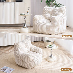 English Elm 010-soft Corduroy Bean Bag Chair with Memory Sponge Fill for Bedroom or Living Room Beige W527P235524