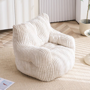 English Elm 010-soft Corduroy Bean Bag Chair with Memory Sponge Fill for Bedroom or Living Room Beige W527P235524