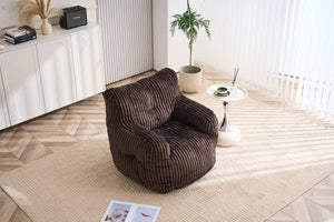 English Elm 010-soft Corduroy Bean Bag Chair with Memory Sponge Fill for Bedroom or Living Room Brown W527P235528