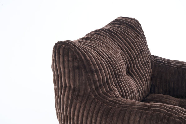 English Elm 010-soft Corduroy Bean Bag Chair with Memory Sponge Fill for Bedroom or Living Room Brown W527P235528