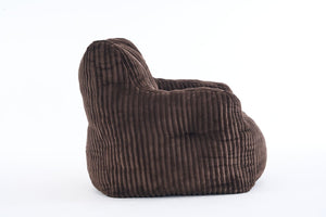 English Elm 010-soft Corduroy Bean Bag Chair with Memory Sponge Fill for Bedroom or Living Room Brown W527P235528