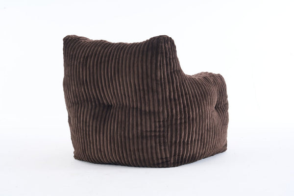 English Elm 010-soft Corduroy Bean Bag Chair with Memory Sponge Fill for Bedroom or Living Room Brown W527P235528