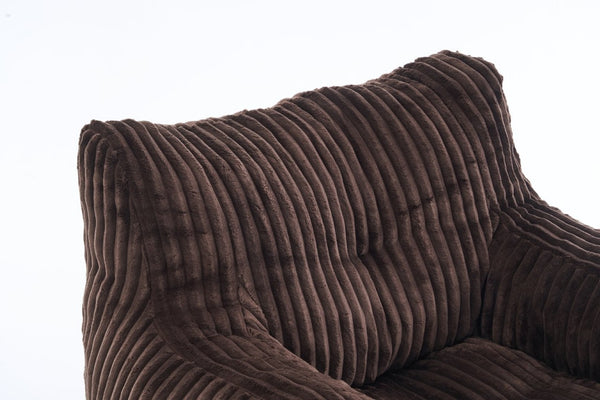 English Elm 010-soft Corduroy Bean Bag Chair with Memory Sponge Fill for Bedroom or Living Room Brown W527P235528