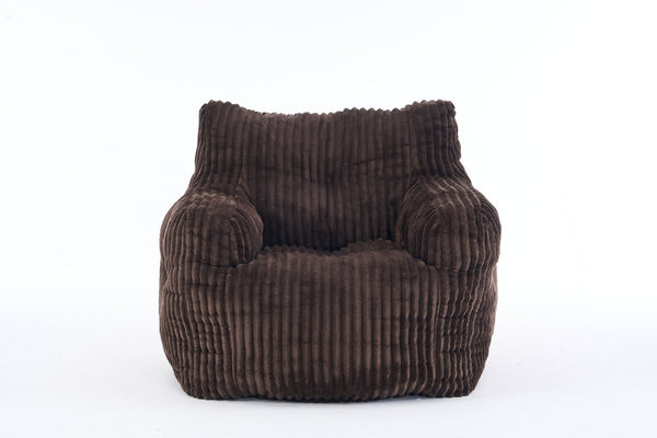 English Elm 010-soft Corduroy Bean Bag Chair with Memory Sponge Fill for Bedroom or Living Room Brown W527P235528