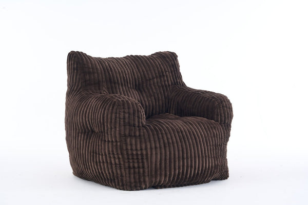 English Elm 010-soft Corduroy Bean Bag Chair with Memory Sponge Fill for Bedroom or Living Room Brown W527P235528