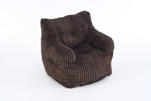 English Elm 010-soft Corduroy Bean Bag Chair with Memory Sponge Fill for Bedroom or Living Room Brown W527P235528
