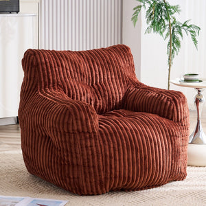 English Elm 010-soft Corduroy Bean Bag Chair with Memory Sponge Fill for Bedroom or Living Room Red W527P235530