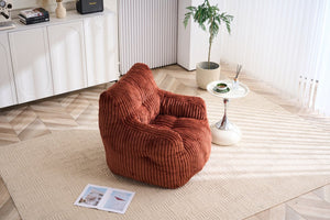English Elm 010-soft Corduroy Bean Bag Chair with Memory Sponge Fill for Bedroom or Living Room Red W527P235530