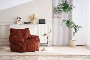 English Elm 010-soft Corduroy Bean Bag Chair with Memory Sponge Fill for Bedroom or Living Room Red W527P235530