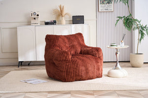English Elm 010-soft Corduroy Bean Bag Chair with Memory Sponge Fill for Bedroom or Living Room Red W527P235530