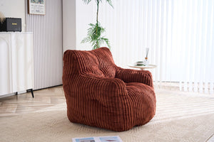 English Elm 010-soft Corduroy Bean Bag Chair with Memory Sponge Fill for Bedroom or Living Room Red W527P235530